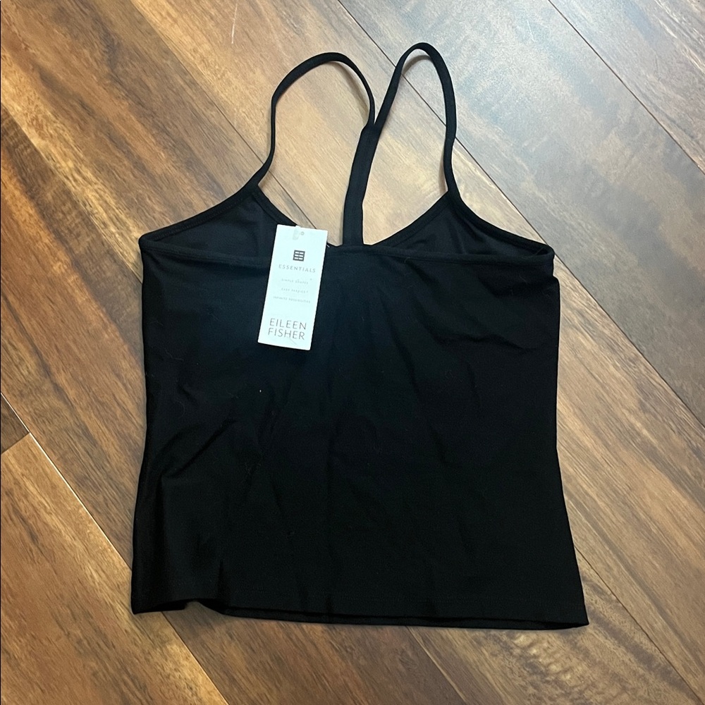 Eileen Fisher essentials Black Tank Top camisole Size Petite small - Picture 2 of 4